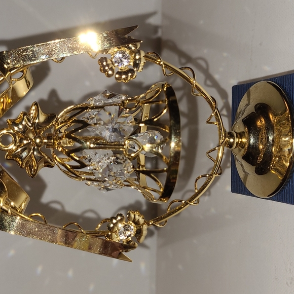 24k gold plated crystal temptation Christmas Ornament bell 5.5" - Picture 4 of 10